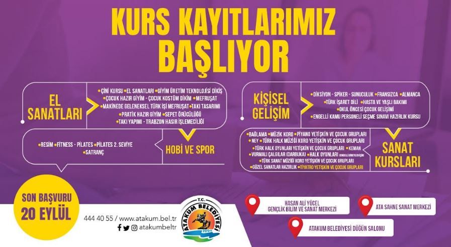 Atakum'da Kurs Başvuruları Başladı